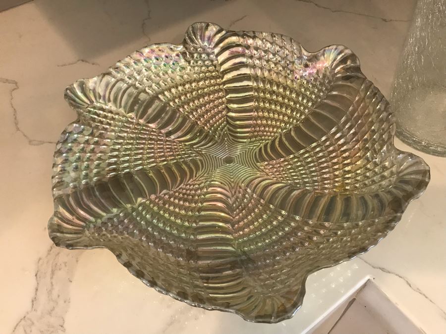 Footed Plate With Glass Dome, Pair Of Glass Vases And Decorative Plate [Photo 3]