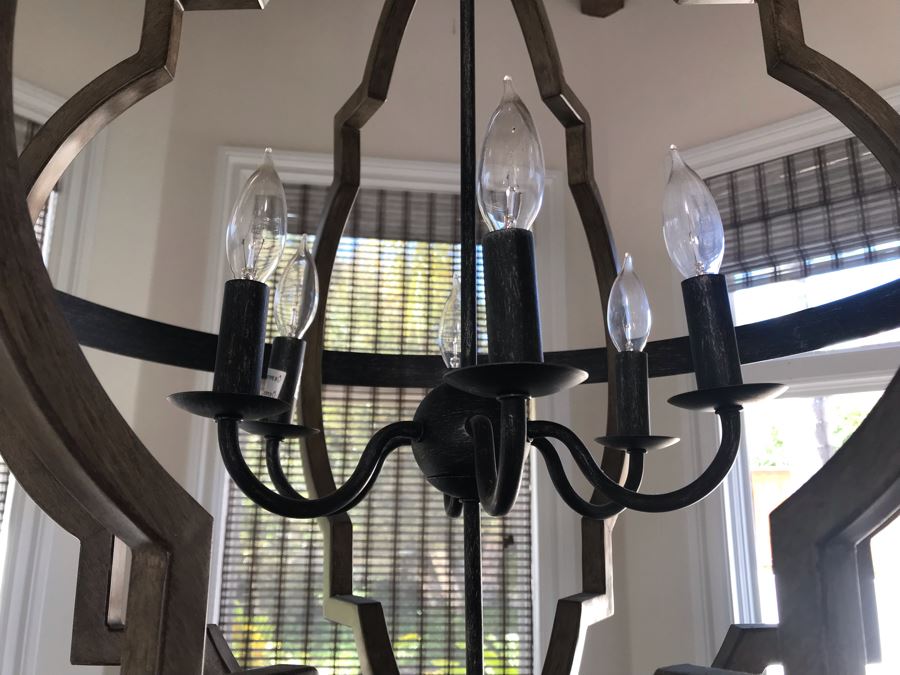 Metal Hanging 6-Light Light Fixture 24'W X 27'H [Photo 5]