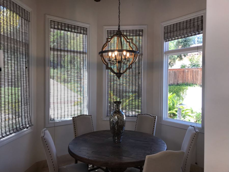 Metal Hanging 6-Light Light Fixture 24'W X 27'H [Photo 2]