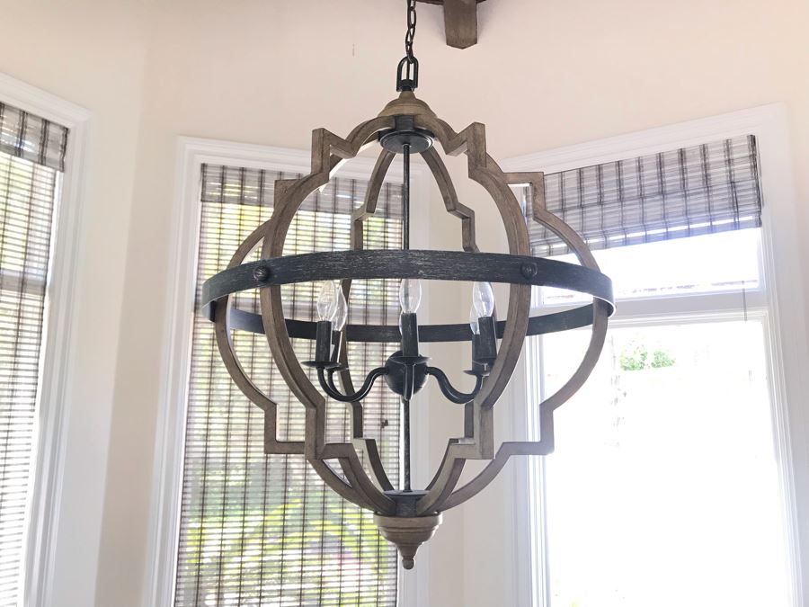 Metal Hanging 6-Light Light Fixture 24'W X 27'H [Photo 4]
