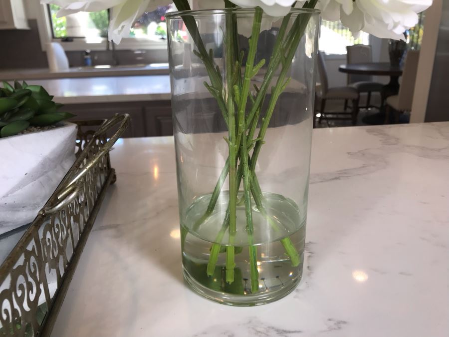 Home Decor Lot With Mirror Tray And (3) Artificial Plants [Photo 6]