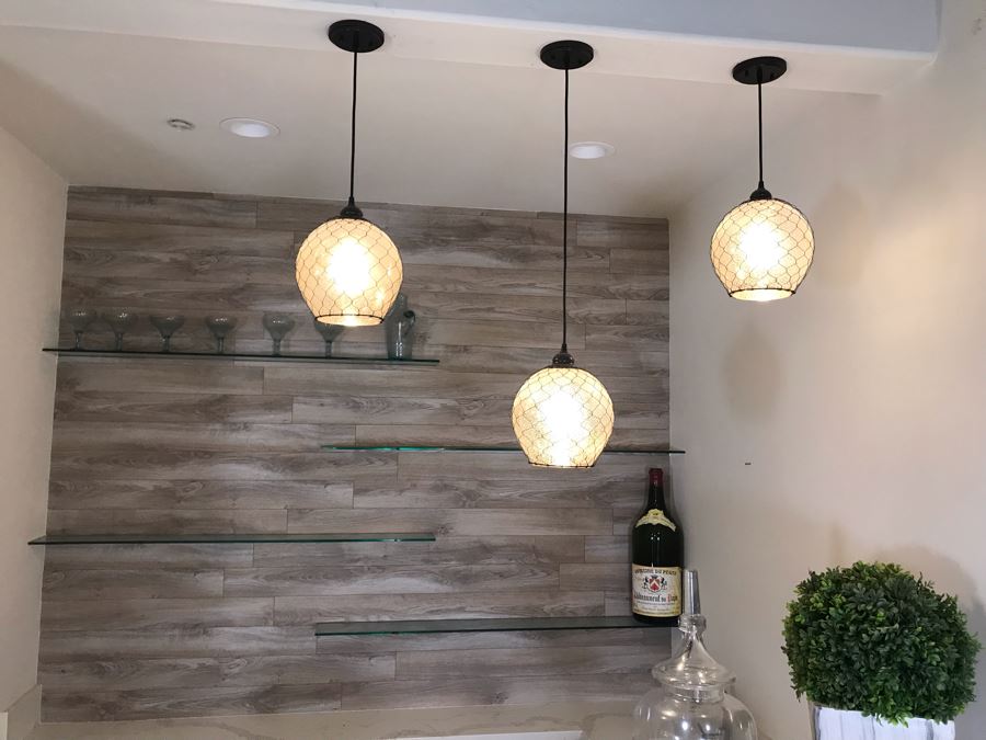 Set Of (3) Hanging Pendant Light Fixtures [Photo 2]