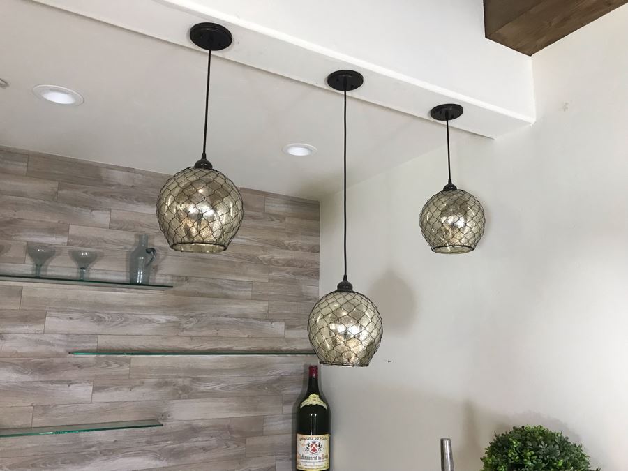 Set Of (3) Hanging Pendant Light Fixtures [Photo 6]