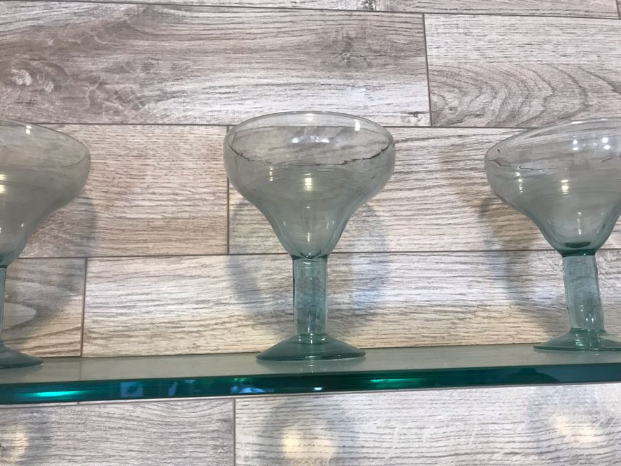 (6) Crate & Barrel Margarita Glasses And Pitcher