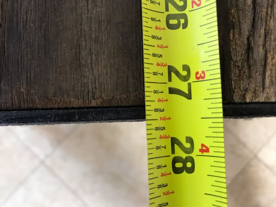 Industrial Wood And Metal Table Cart With Metal Casters 3-Shelves 27.5' X 27.5' X 25.5'H [Photo 10]