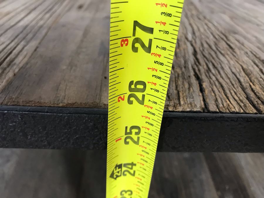 Industrial Wood And Metal Table Cart With Metal Casters 3-Shelves 27.5' X 27.5' X 25.5'H [Photo 11]