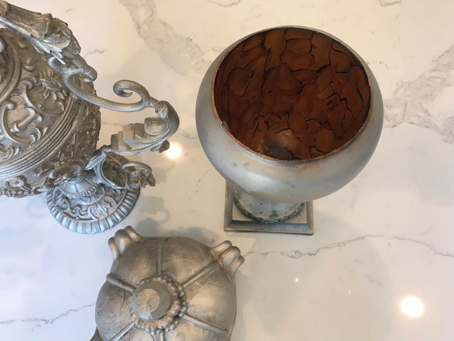 (3) Silver Decorative Objects 15'H [Photo 5]