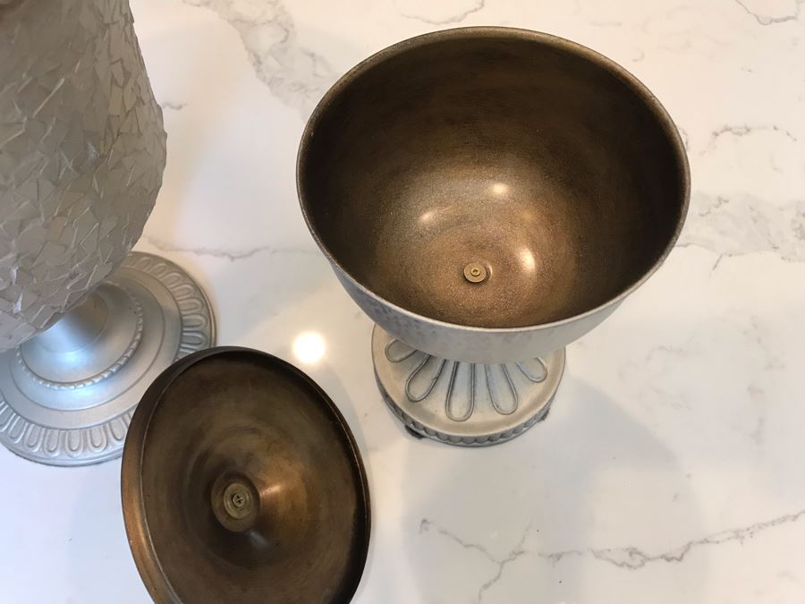 (3) Decorative Silver Tone Objects 12'H [Photo 8]