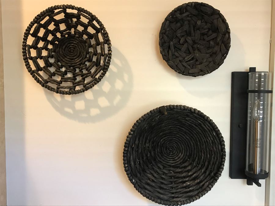 (3) Decorative Black Baskets