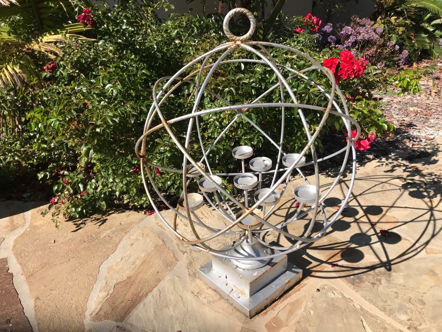 Outdoor Metal Candelabra Spherical Sculpture [Photo 1]