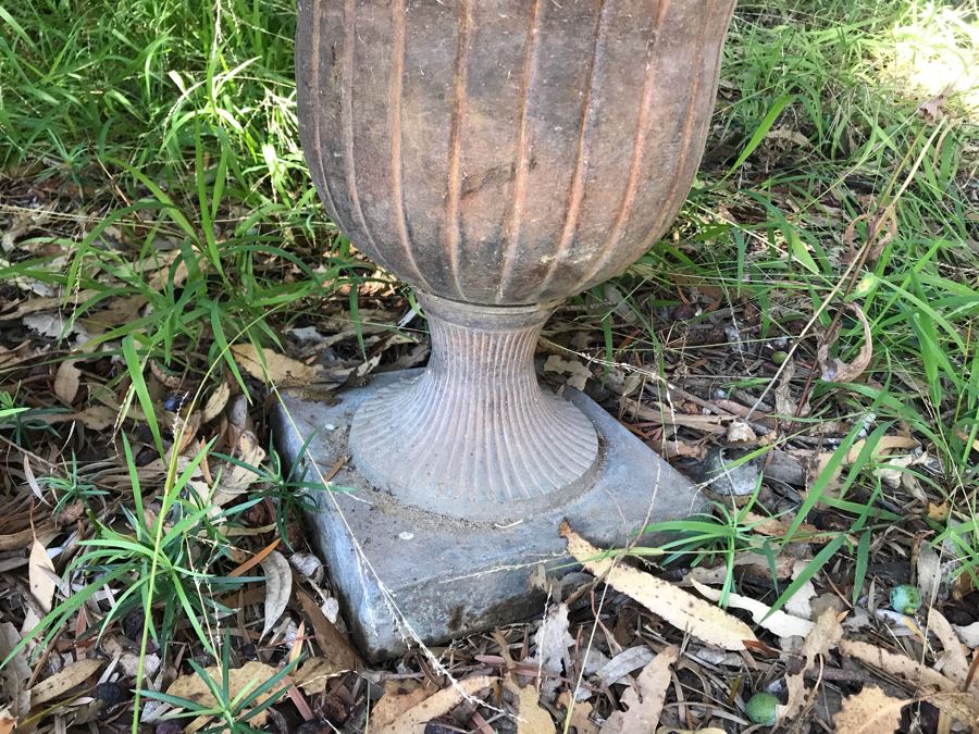 Pair Of Outdoor Metal Urn Planters (Thin Metal - Light) [Photo 5]