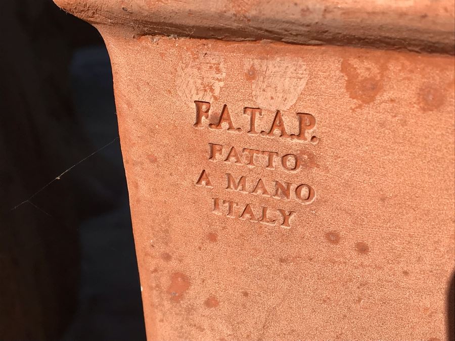 Pair Of Large Terracotta Planters Pots F.A.T.A.P. Fatto A Mano Italy 27.5'W X 26'H [Photo 8]