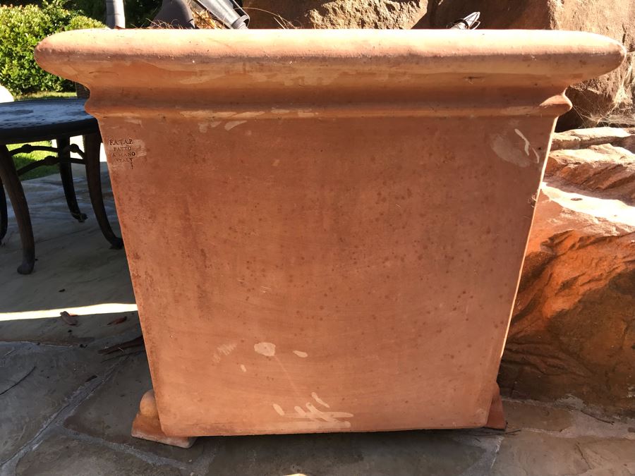 Pair Of Large Terracotta Planters Pots F.A.T.A.P. Fatto A Mano Italy 27.5'W X 26'H [Photo 2]