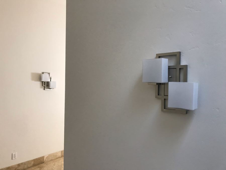 Pair Of Modern Metal Wall Sconces Light Fixtures [Photo 10]
