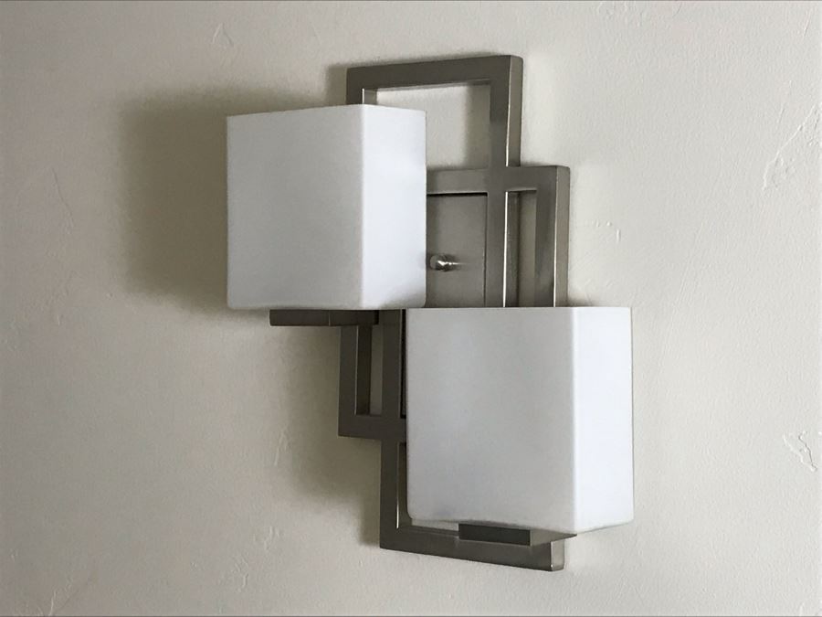 Pair Of Modern Metal Wall Sconces Light Fixtures [Photo 3]