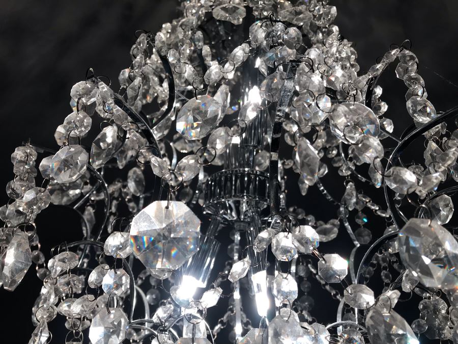 Crystal And Chrome Contemporary Chandelier [Photo 8]