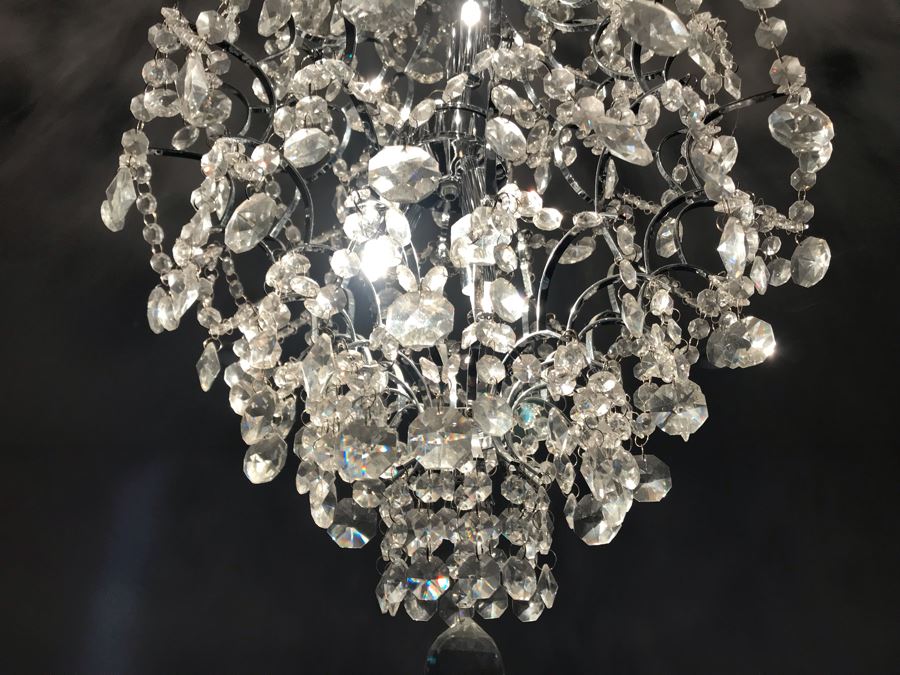 Crystal And Chrome Contemporary Chandelier [Photo 6]