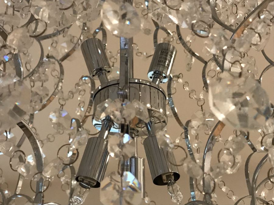 Crystal And Chrome Contemporary Chandelier [Photo 16]