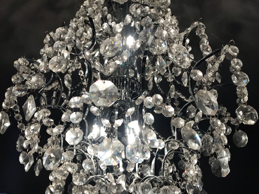 Crystal And Chrome Contemporary Chandelier [Photo 7]