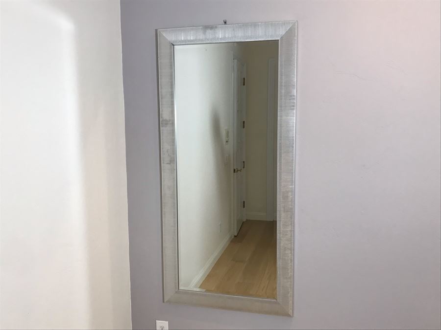 Full Length Modern Silver Tone Beveled Glass Wall Mirror 31' X 65' [Photo 2]