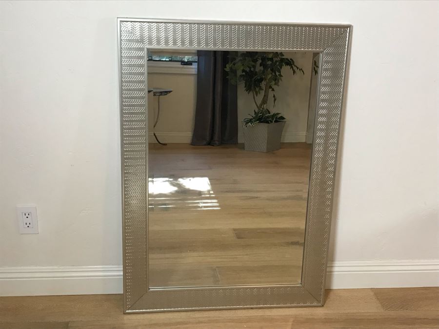 Silver Tone Beveled Glass Wall Mirror 31' X 43' [Photo 2]