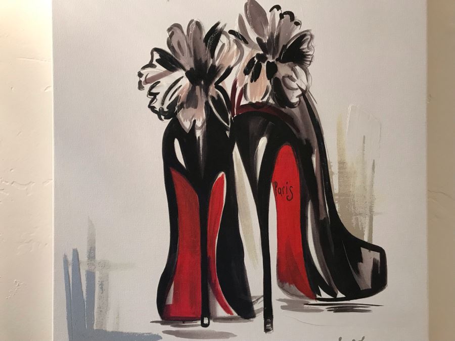 Liesl Long Canvas Paris High Heels Print 16' X 20'