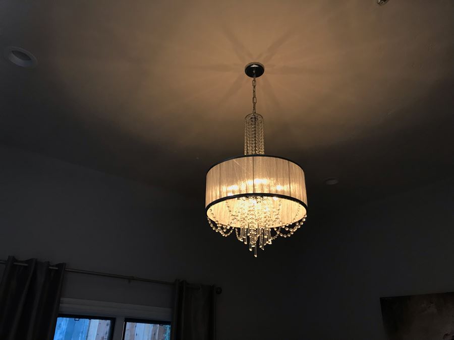 Elegant Crystal And Chrome Chandelier [Photo 4]