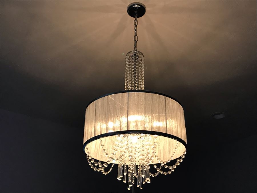 Elegant Crystal And Chrome Chandelier [Photo 2]