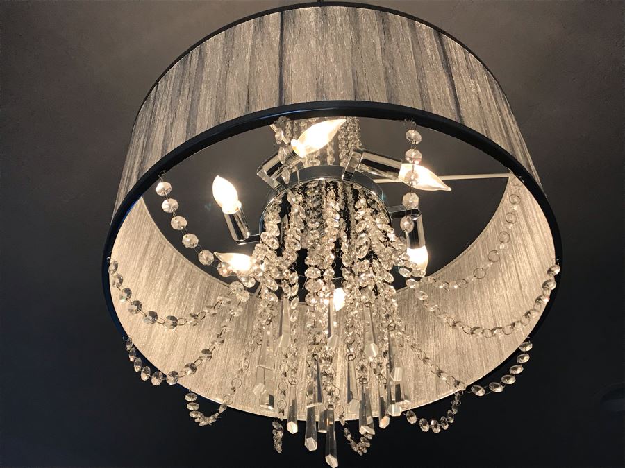 Elegant Crystal And Chrome Chandelier [Photo 6]
