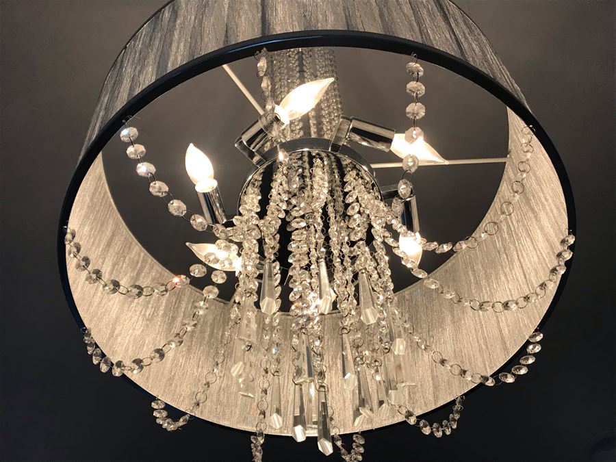 Elegant Crystal And Chrome Chandelier [Photo 5]