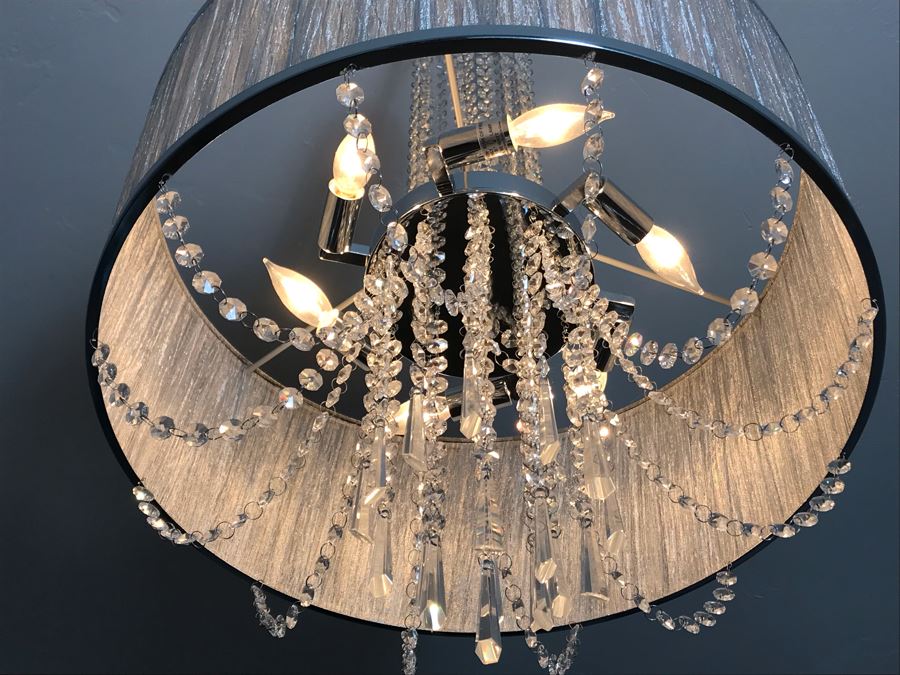 Elegant Crystal And Chrome Chandelier [Photo 12]