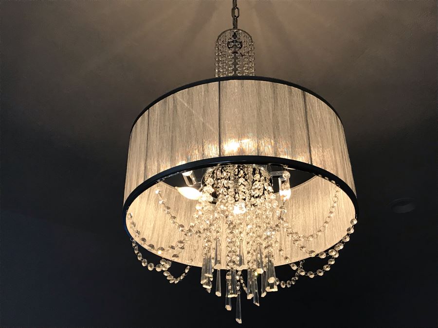 Elegant Crystal And Chrome Chandelier [Photo 7]