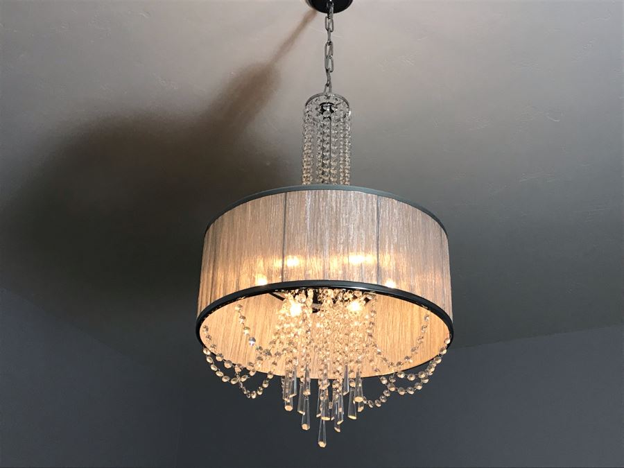 Elegant Crystal And Chrome Chandelier [Photo 9]