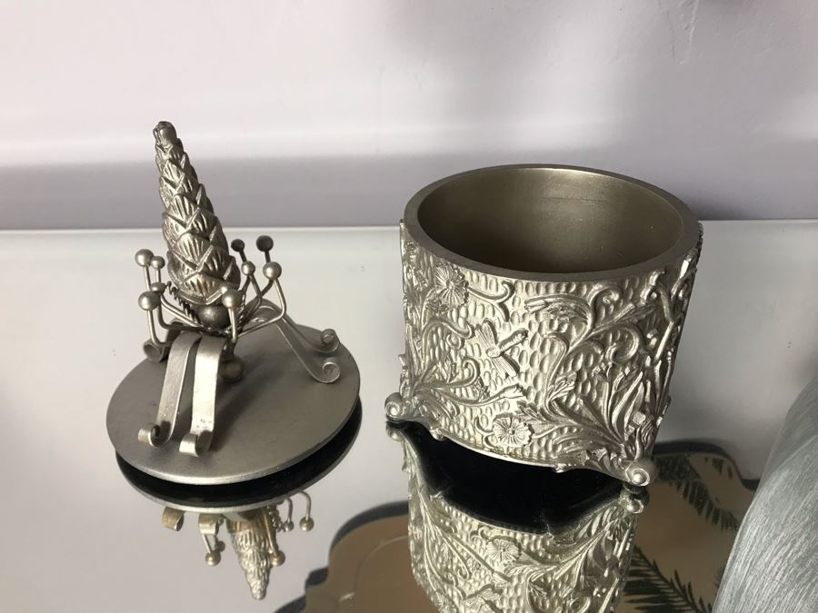 Artificial Sago Palm Tree And Silver Decorative Box [Photo 6]