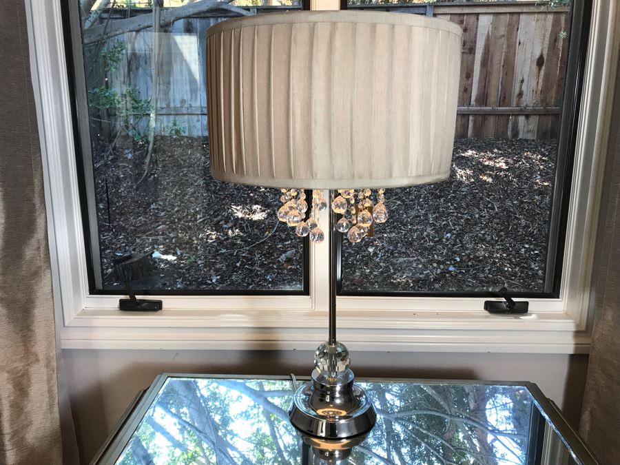 Contemporary Chrome And Crystal Table Lamp With Original Tags Retails $175 [Photo 10]