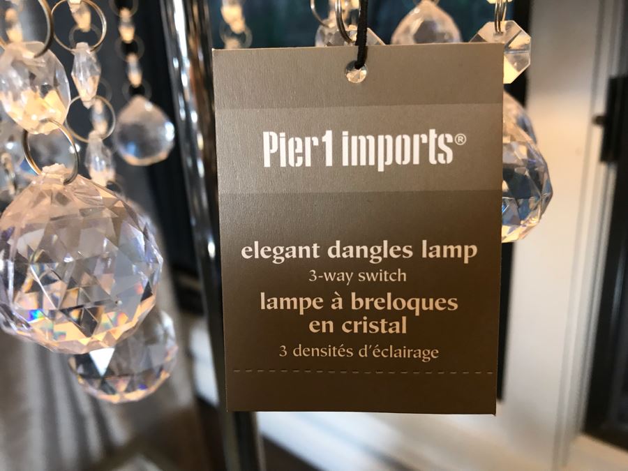 Contemporary Chrome And Crystal Table Lamp With Original Tags Retails $175 [Photo 7]