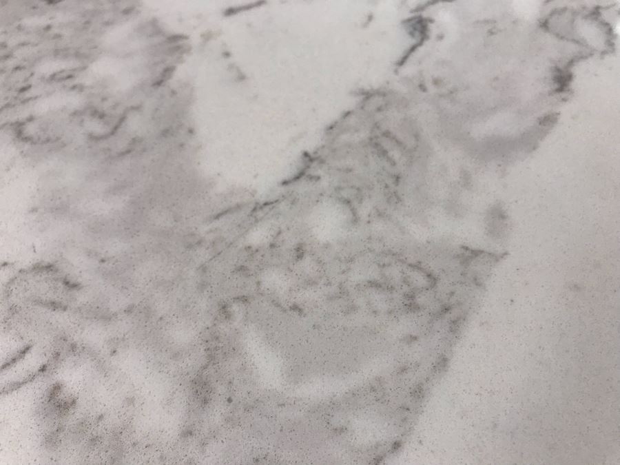 Stunning White Marble Top Grey Wooden Executive Desk With Lockable Drawers 76'W X 38.5'D X 31'H [Photo 21]