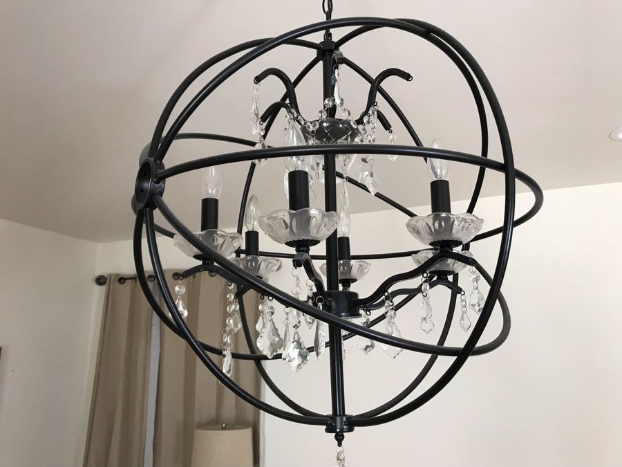 Elegant Metal And Crystal Spherical Hanging Light Fixture 24'W X 32'H [Photo 8]