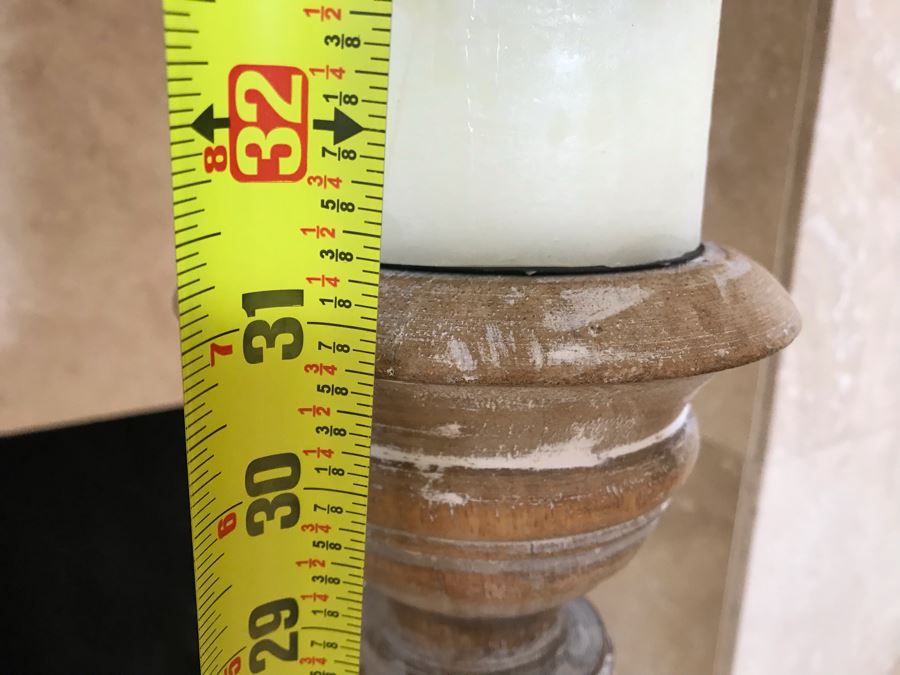 Home Decor Lot With Centerpiece Bowl With Mirrored Balls And (7) Candle Holders - Larger Candle Holder 31'H [Photo 18]