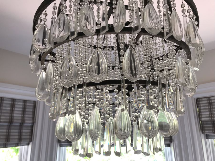 Hanging Crystal Candelier Light Fixture 24'W X 19'H [Photo 4]