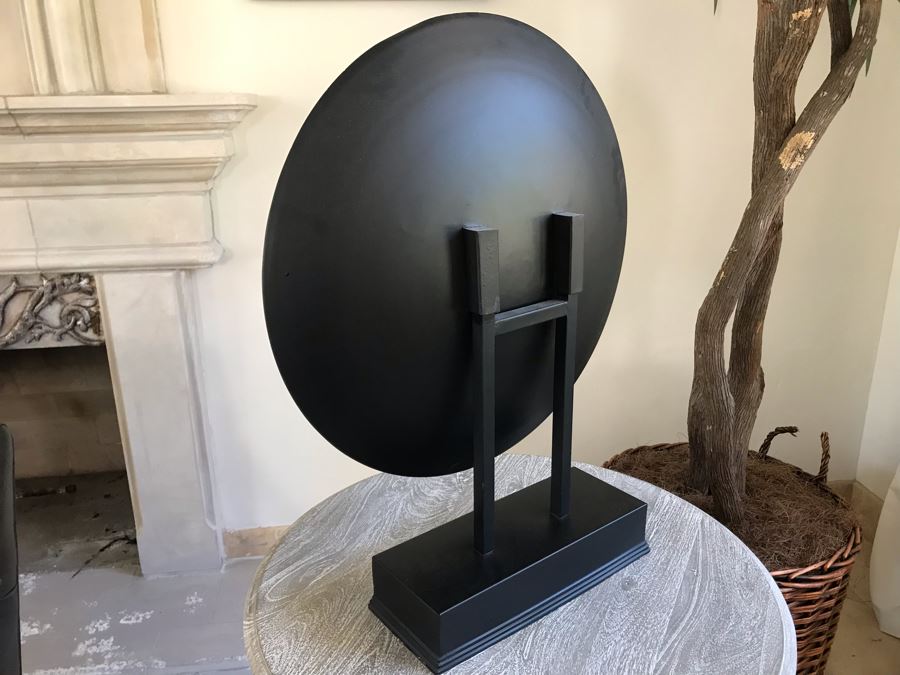 Decorative Geometric Mosiac Glass Tile Plate With Metal Stand - Some Glass Pieces Are Missing / Cracked 24'W X 30'H [Photo 5]