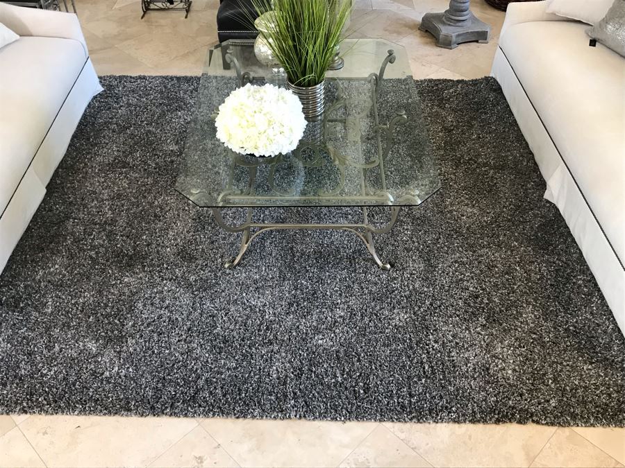 Nice Grey Tone Area Rug Shag Carpet 10' X 8'