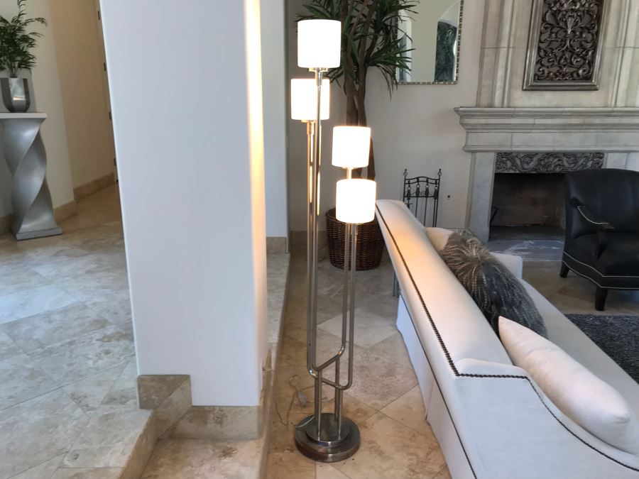 Stunning Modernist Chrome 4-Light Floor Lamp 72'H [Photo 2]