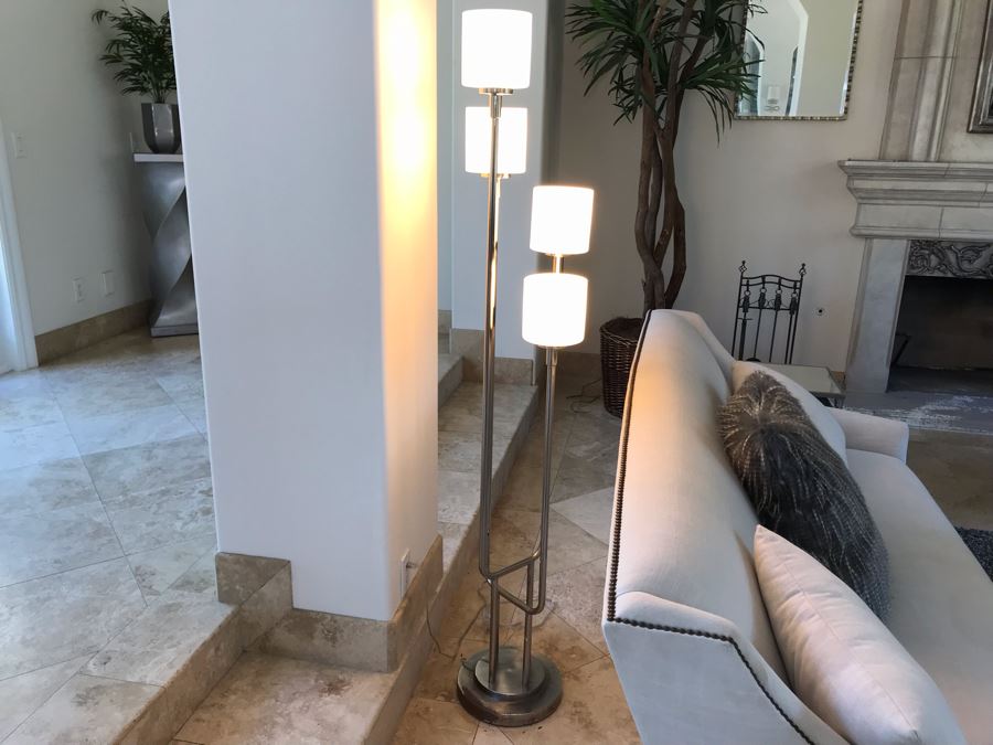 Stunning Modernist Chrome 4-Light Floor Lamp 72'H [Photo 3]