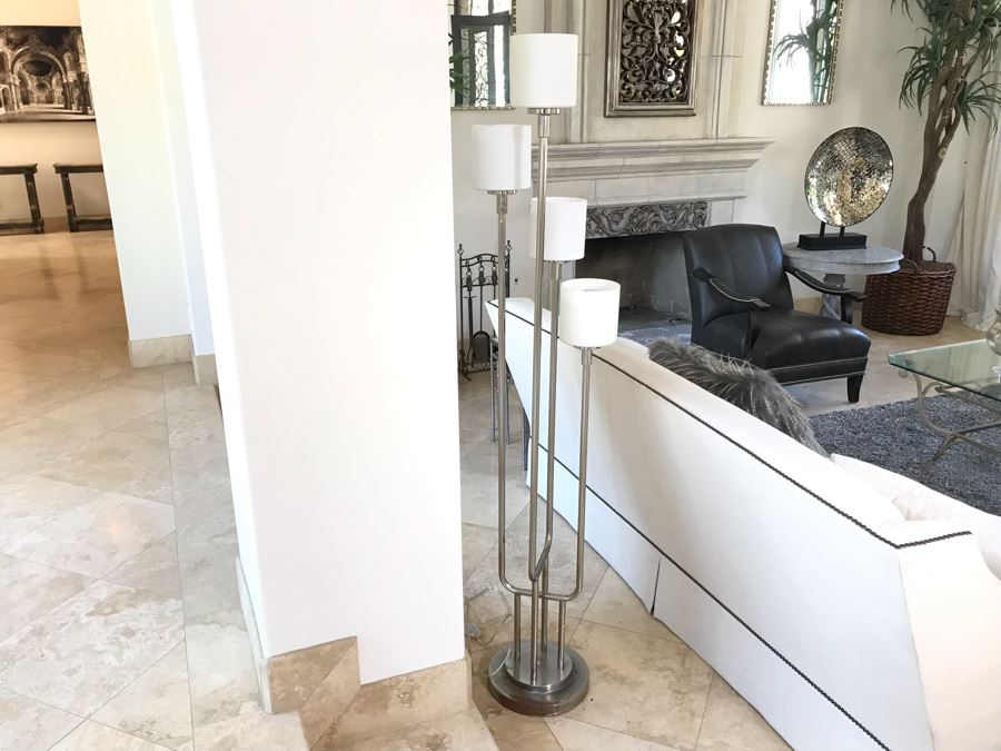 Stunning Modernist Chrome 4-Light Floor Lamp 72'H [Photo 9]