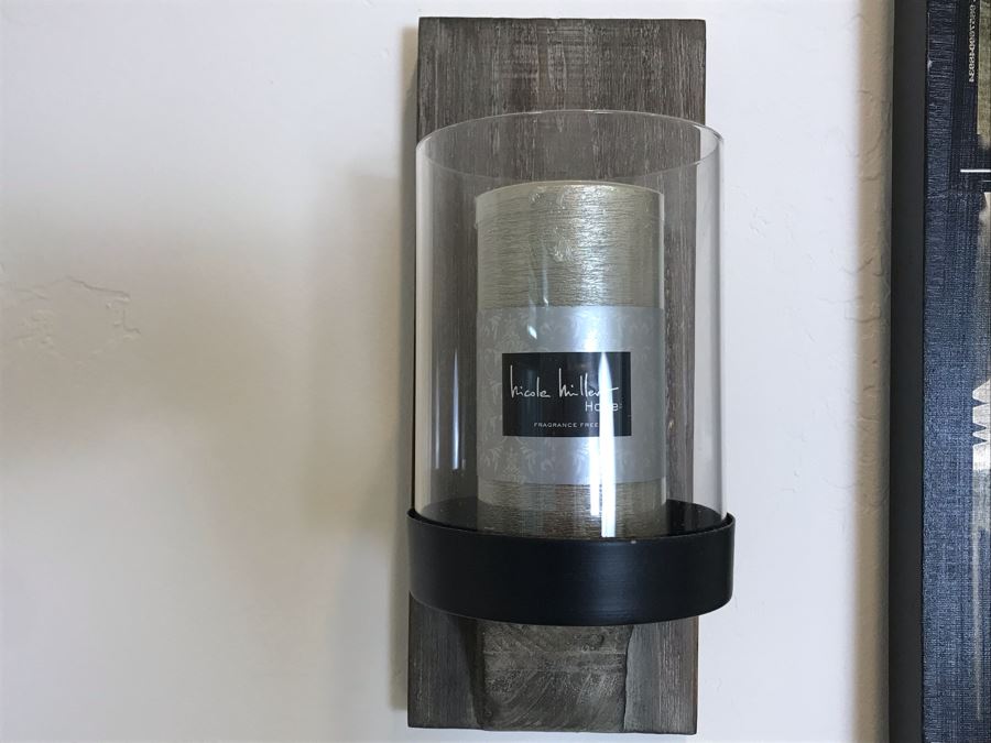 Pair Of Wall Sconces Candle Holders (Does Not Include Surfing Print) [Photo 3]