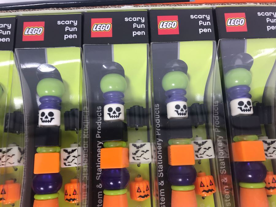 New LEGO Halloween Scary Fun Collectible Pens With Merchandiser - 12 Pens With Store Display [Photo 7]