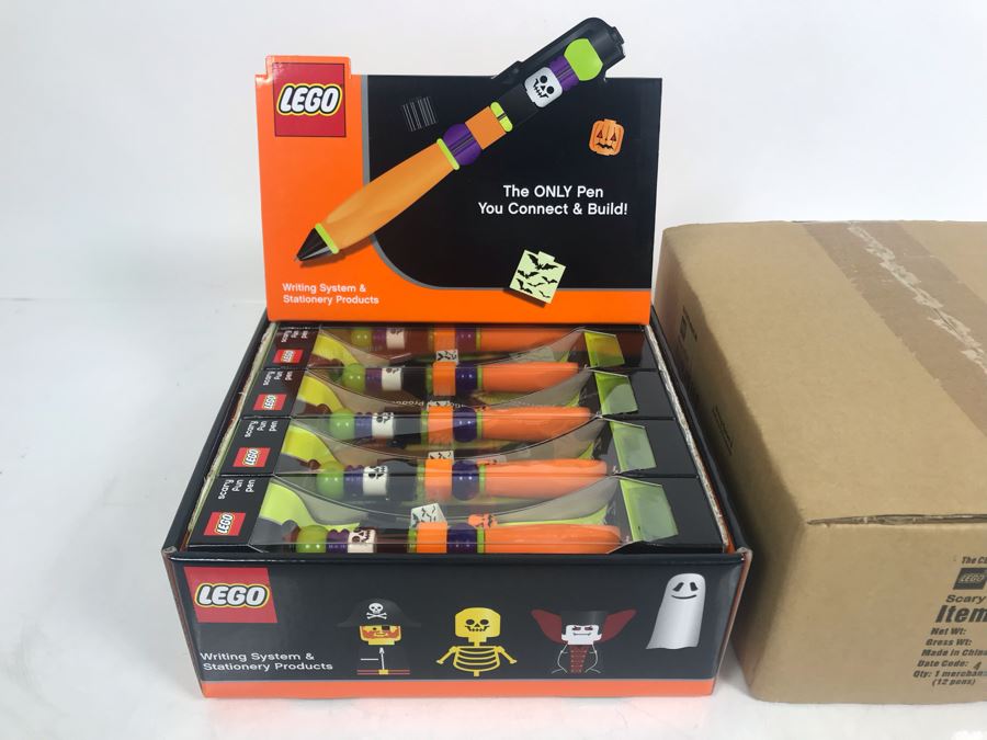 New LEGO Halloween Scary Fun Collectible Pens With Merchandiser - 12 Pens With Store Display [Photo 1]