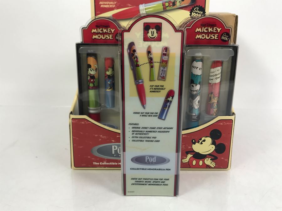 New Walt Disney's Mickey Mouse Collectible POD Pens Limited Edition Individually Numbered With Merchandiser Store Display - 12 Pens Total With Store Display [Photo 16]