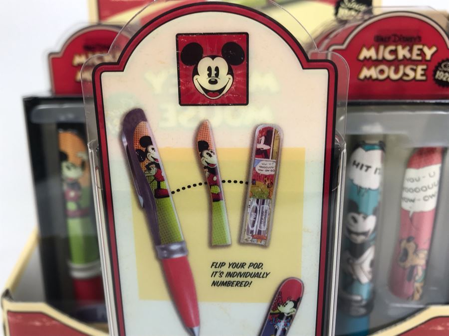 New Walt Disney's Mickey Mouse Collectible POD Pens Limited Edition Individually Numbered With Merchandiser Store Display - 12 Pens Total With Store Display [Photo 17]